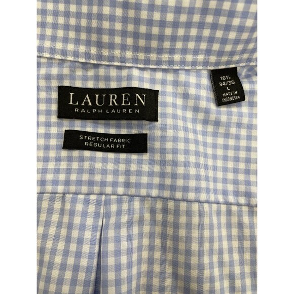 Lauren Ralph Lauren Men's Blue/White Luxury Shirt Size 16 1/2 34/35 SKU 1213 - Picture 3 of 3